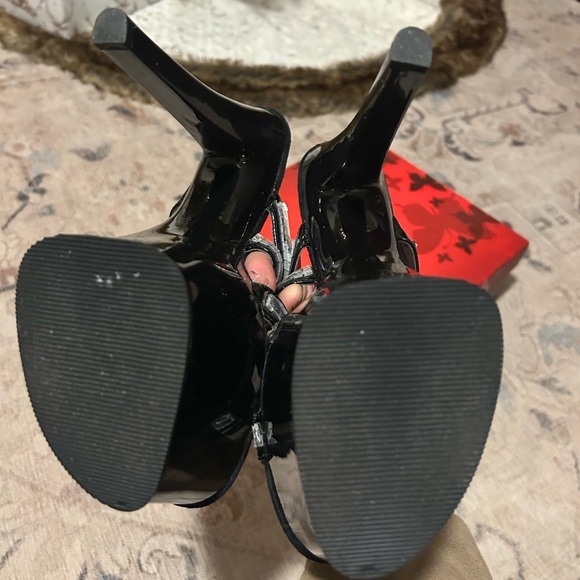 Pleaser Black and Silver Platform Heels - Picture 3 of 8